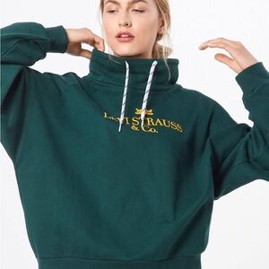 Levi's Green Sadie Funnel Neck Sweatshirt - Vintage Levi’s Logo - Drawstring